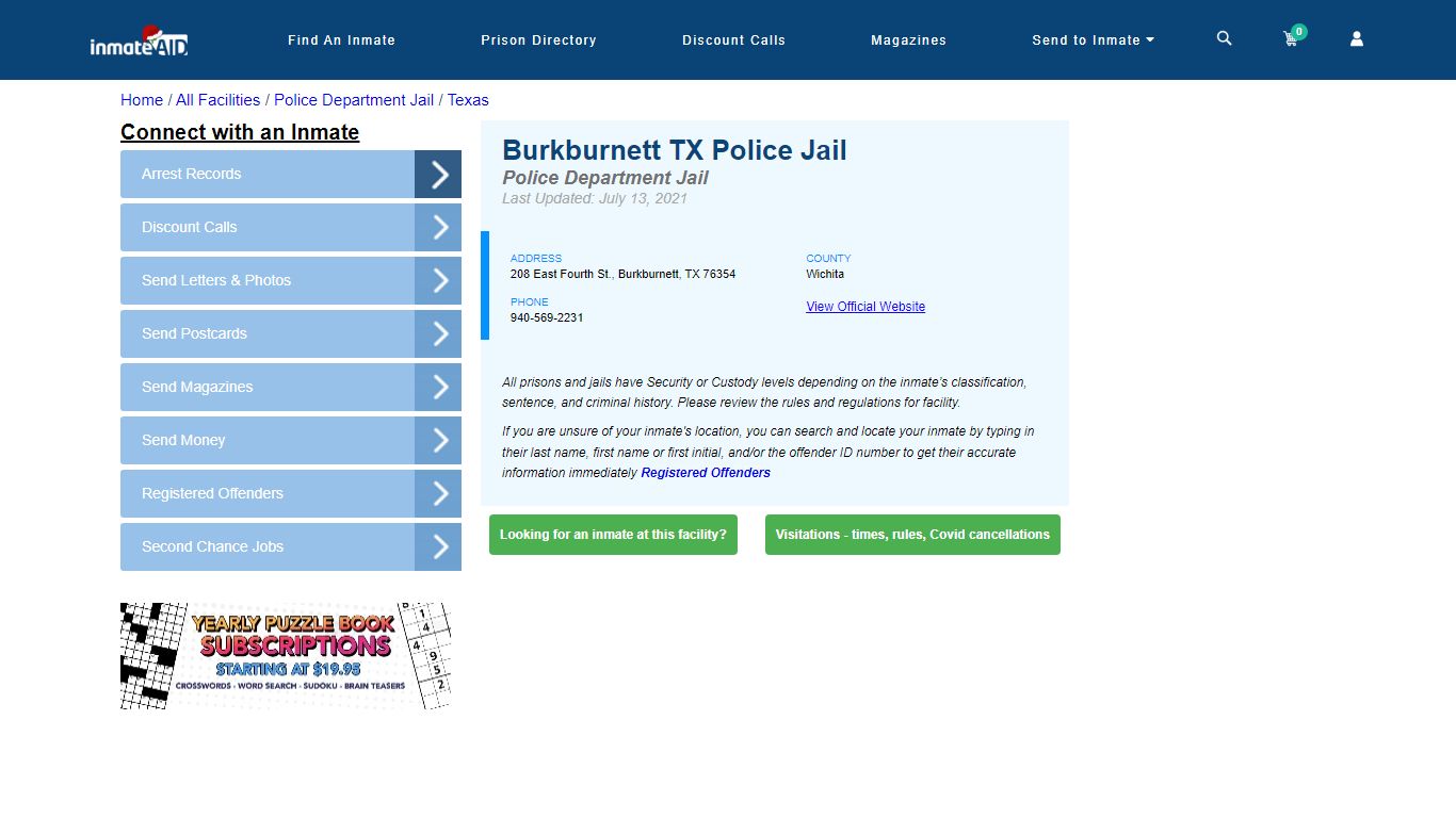 Burkburnett TX Police Jail & Inmate Search - Burkburnett, TX